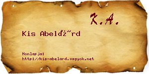 Kis Abelárd névjegykártya